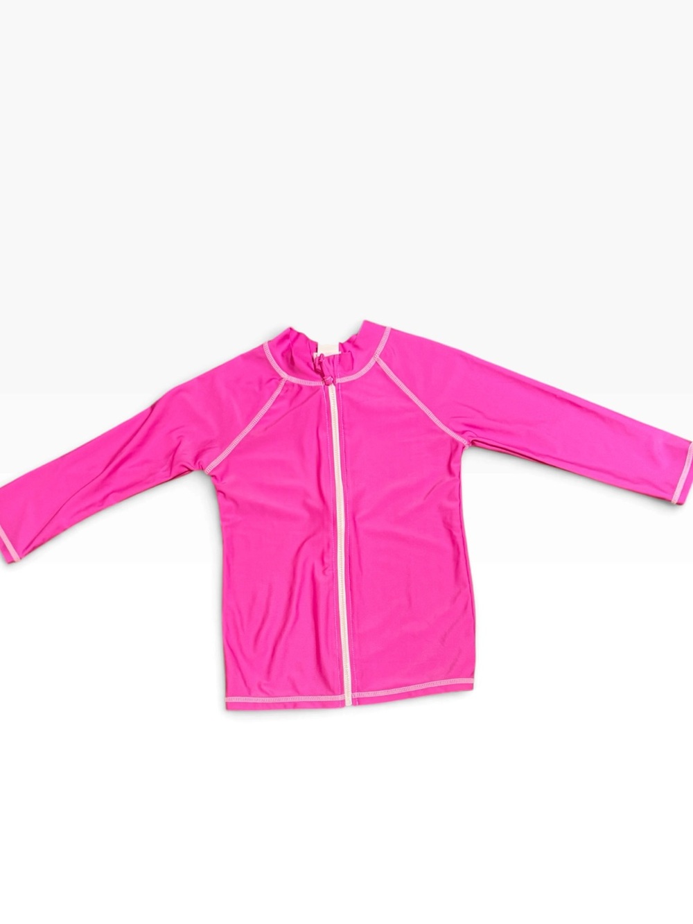 Flap Happy Hot Pink Full-Zip Kids Rash Guard